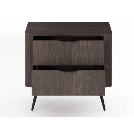 Szafka nocna z szufladami ryflowana listwa VIRGO dąb dunin + czarny